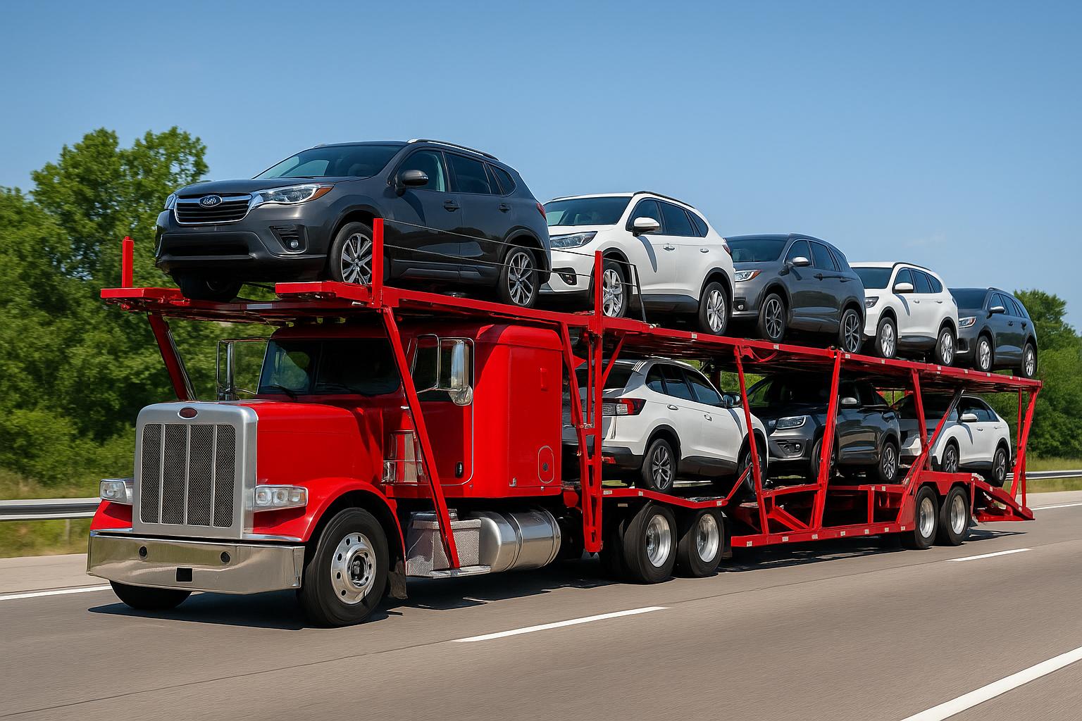 Florida to Texas car shipping car hauler with cars