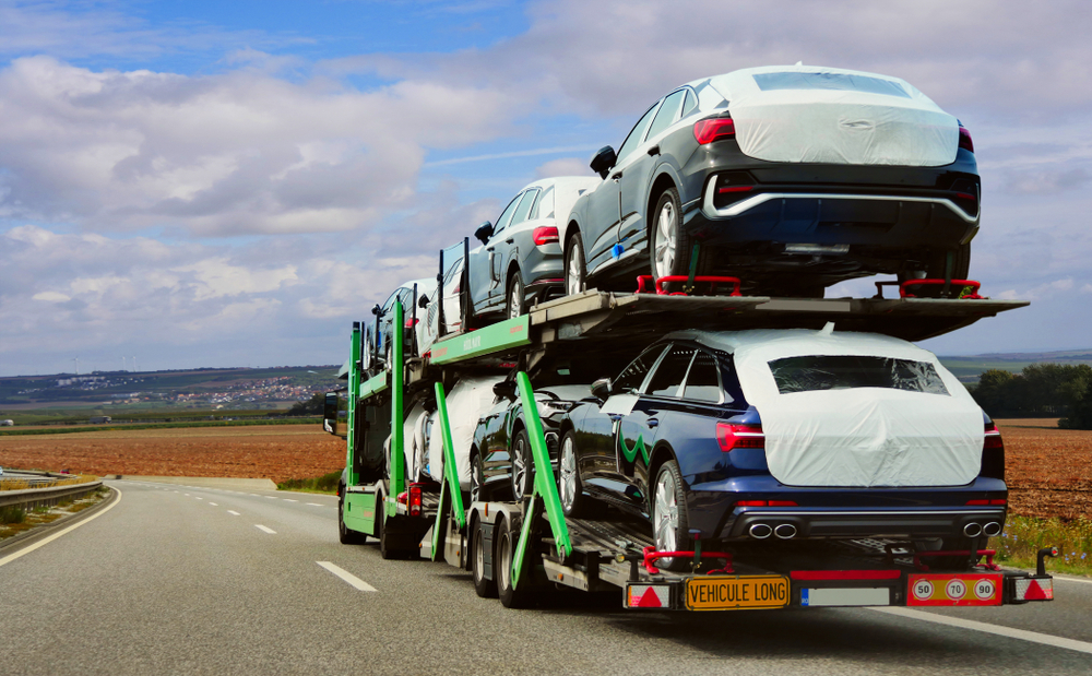 Car hauler with cars