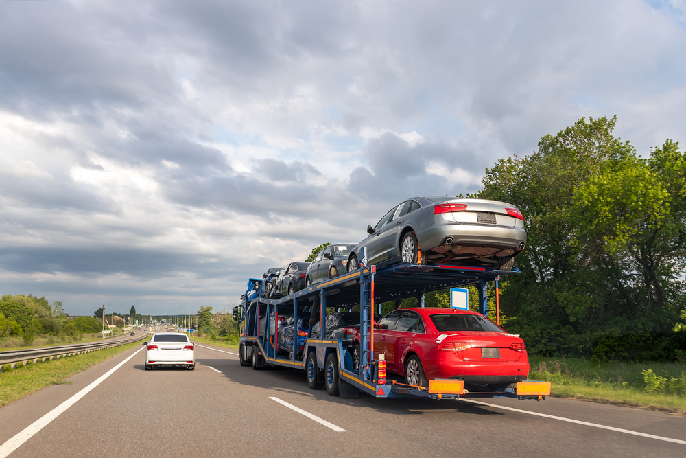 California to North Carolina car shipping truck with cars