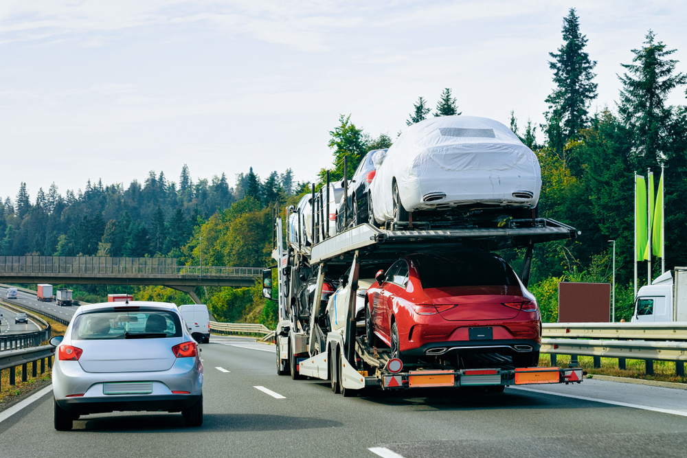 Florida to Arizona car shipping truck with cars